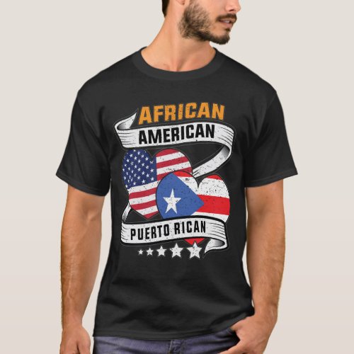 African American and Puerto Rican flag  T_Shirt