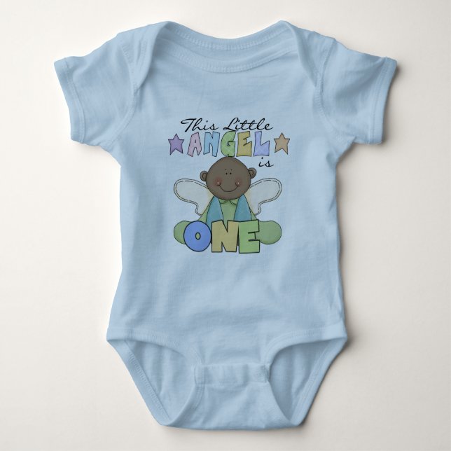 African American Angel 1st Birthday Tshirts (Front)