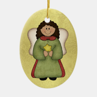 African American Angel Ceramic Ornament
