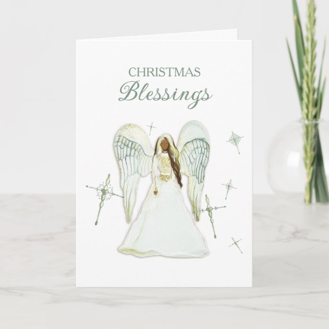 African American Angel Christmas Card (Front)