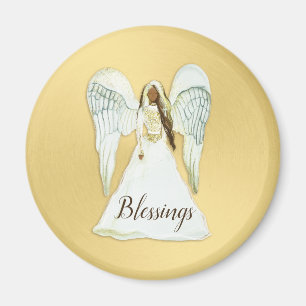 African American Angel Christmas Magnet