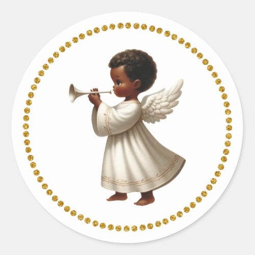 African American Angel Christmas Sticker
