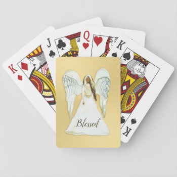 African American Angel Classic Playing Cards by ChristmasBellsRing at Zazzle