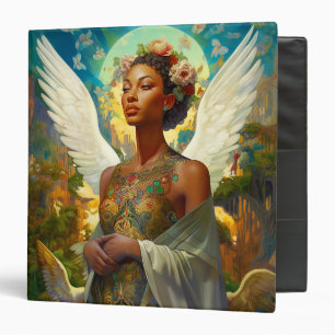 African American Angel Goddess Fantasy Art 3 Ring Binder