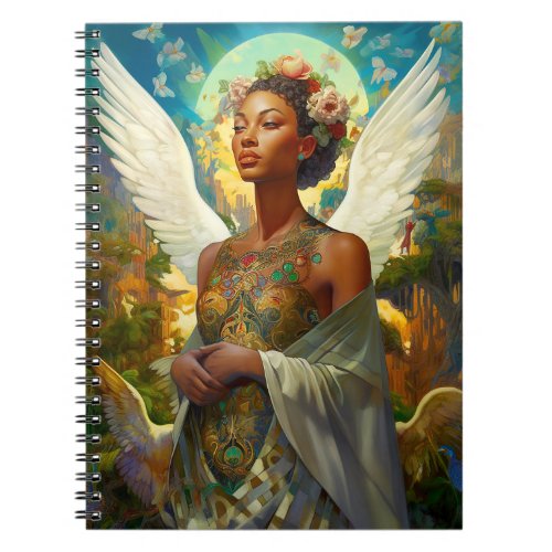 African American Angel Goddess Fantasy Art Notebook