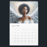 African American Angels Calendar<br><div class="desc">This calendar features original portrait art of 14 black angels (front and back cover plus the 12 months); digital or oil paintings of an angelic black girl or woman. A diverse representation of melanin angelcore aesthetic with angel wings, halos, doves, and harps! A unique calendar with female angel artwork by...</div>