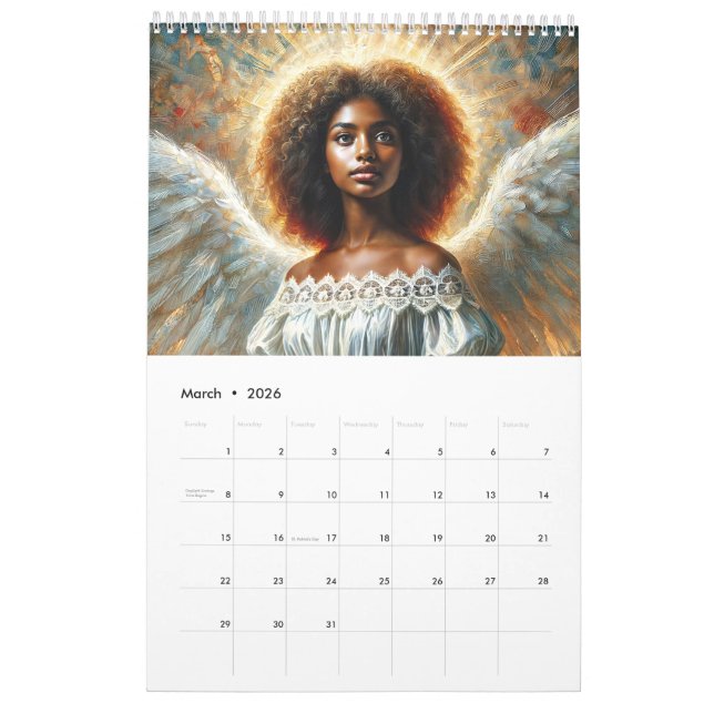 African American Angels Calendar (Mar 2026)