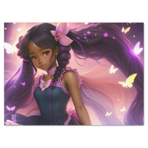 African American Anime Black Girl  Tissue Paper