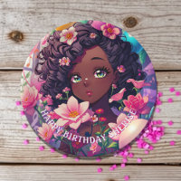 African-American Anime Girl Personalized Birthday