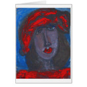 African-American Art -College Girl-Blank Card (Front)