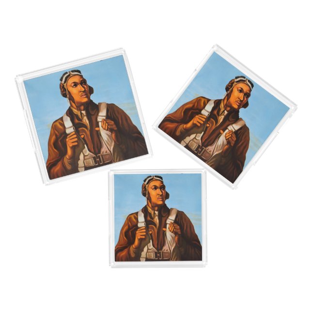 African American Aviators Fighter Pilots of WW2  Acrylic Tray (Set)