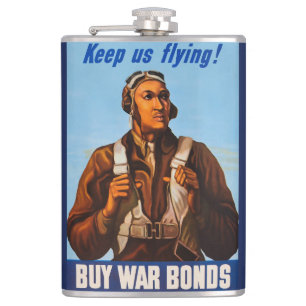 African American Aviators Fighter Pilots of WW2 Flask