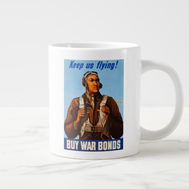 African American Aviators Fighter Pilots of WW2  Giant Coffee Mug (Right)