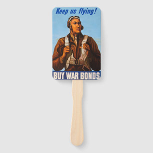 African American Aviators Fighter Pilots of WW2 Hand Fan