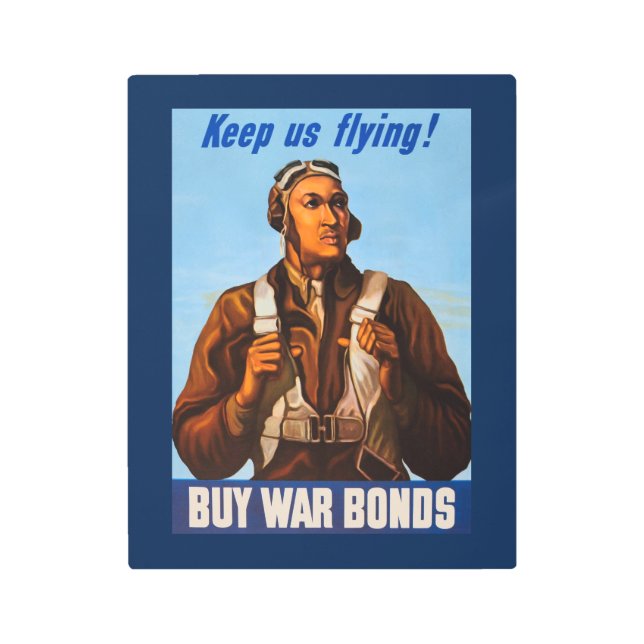 African American Aviators Fighter Pilots of WW2  Metal Print (Front)
