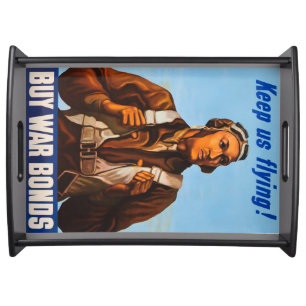 African American Aviators Fighter Pilots of WW2  Serving Tray