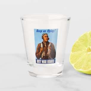 African American Aviators Fighter Pilots of WW2  Shot Glass