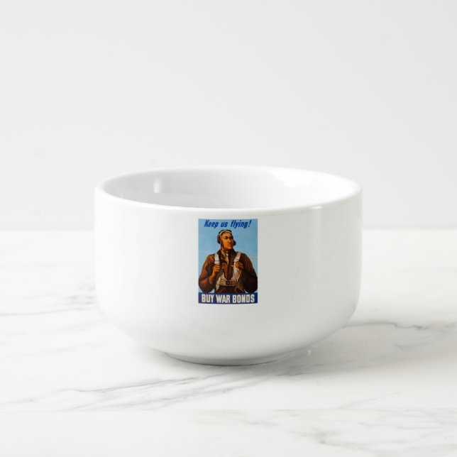 African American Aviators Fighter Pilots of WW2  Soup Mug (Front)