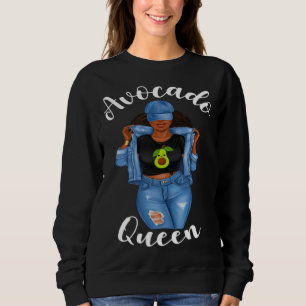 African American Avocado Queen Vegan Veganism Crue Sweatshirt