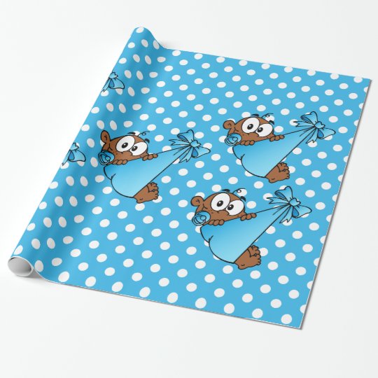 African American Baby Blue Wrapping Paper