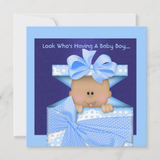 AFRICAN AMERICAN BABY BOY SHOWER  INVITATION