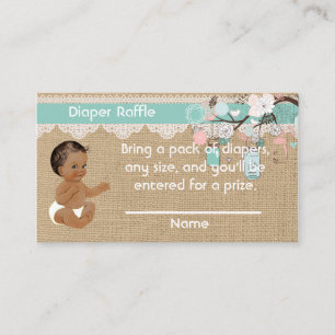 African American Baby Diaper Raffle Insert