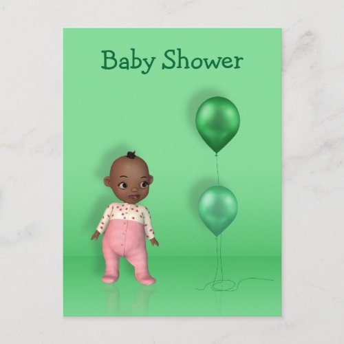African American Baby Girl _ Baby Shower Postcard