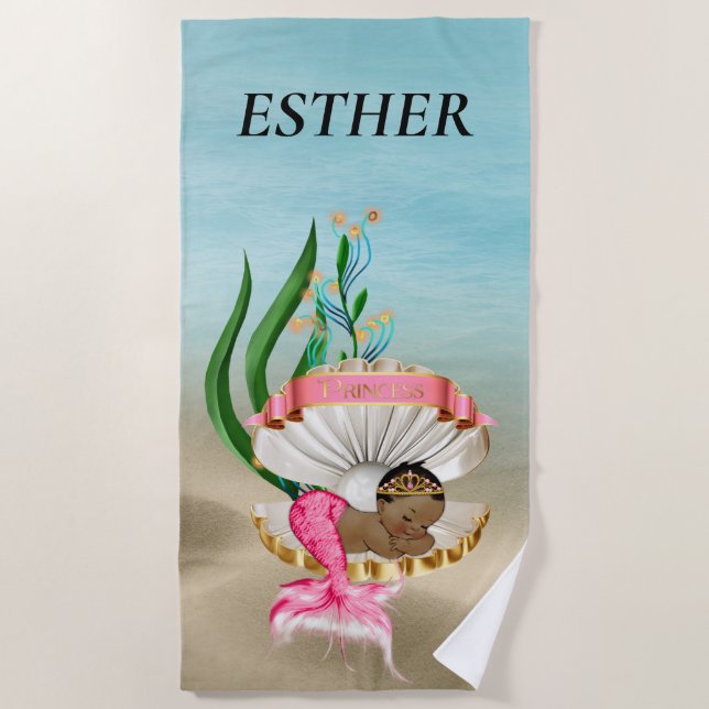 African American Baby Girl Beach Towel (Front)