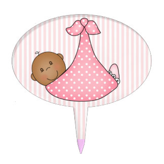 African American Baby Girl Cake Topper