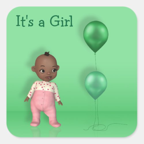 African American Baby Girl _ Its a Girl Sticker