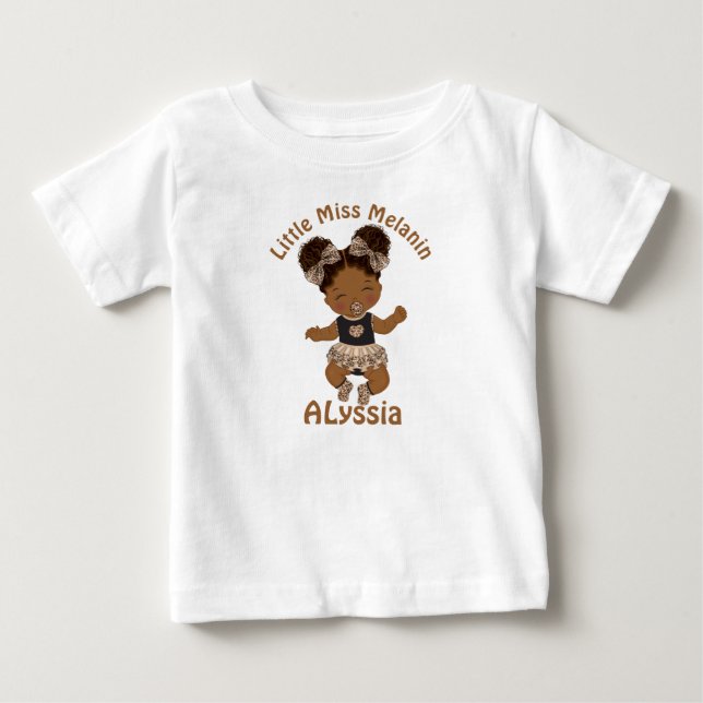 African American Baby Girl Melanin T-Shirt (Front)