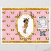African American Baby Girl Pink Gold Chip Bag (Front)