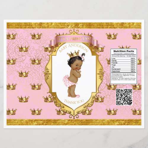 African American Baby Girl Pink Gold Chip Bag