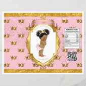 African American Baby Girl Pink Gold Chip Bag (Front)