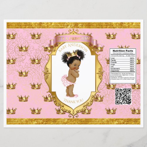 African American Baby Girl Pink Gold Chip Bag