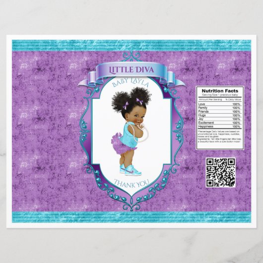 African American Baby Girl Purple Chip Bag (Front)