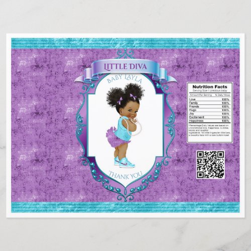 African American Baby Girl Purple Chip Bag
