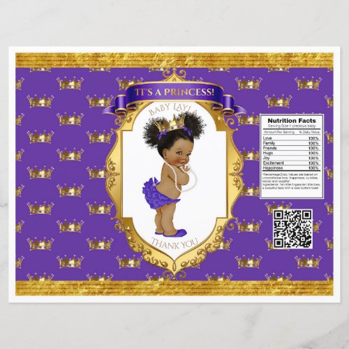 African American Baby Girl Purple Gold Chip Bag