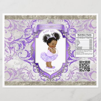 African American Baby Girl Purple Silver Chip Bag by nawnibelles at Zazzle