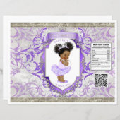 African American Baby Girl Purple Silver Chip Bag (Front/Back)
