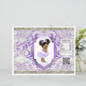 African American Baby Girl Purple Silver Chip Bag (Standing Front)