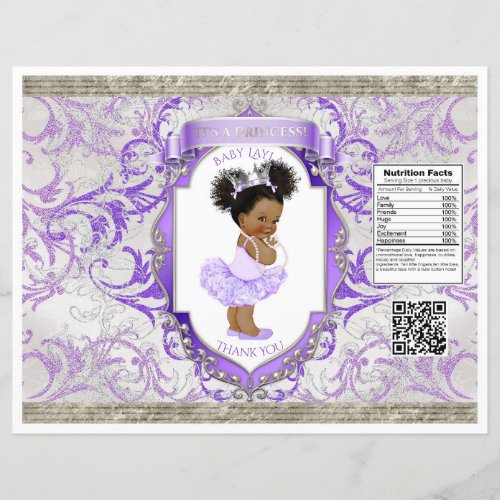 African American Baby Girl Purple Silver Chip Bag