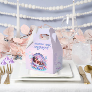 African American Baby Girl Seashell Favor Boxes