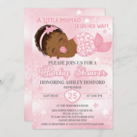 African American Baby Girl Shower Invitation