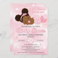 African American Baby Girl Shower Invitation