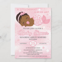 African American Baby Girl Shower Invitation