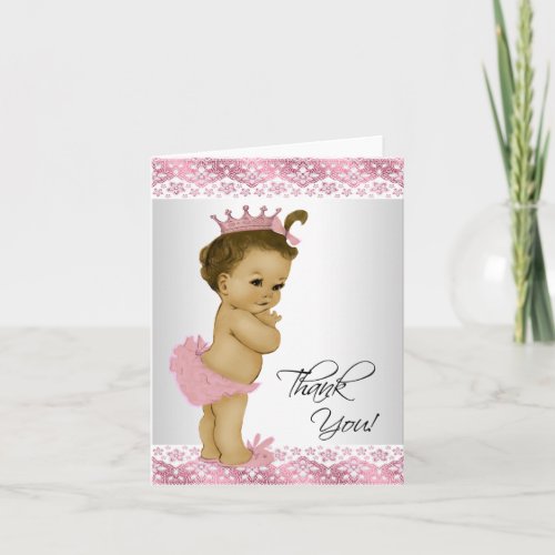 African American Baby Girl Shower Thank You Cards