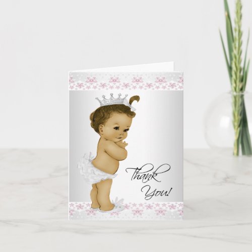 African American Baby Girl Shower Thank You Cards