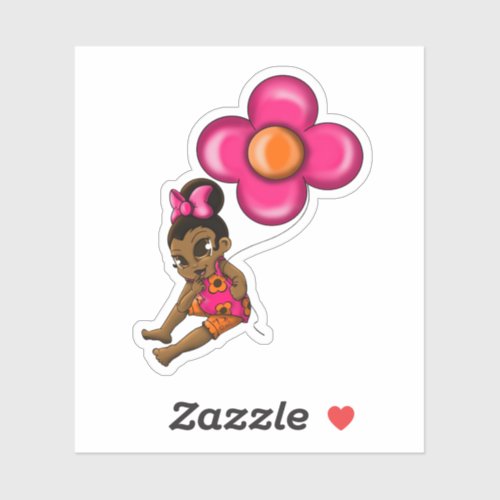 African American Baby Girl Sticker