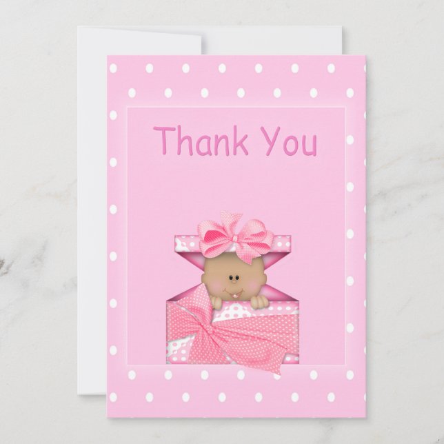 African American Baby Girl Thank You Note (Front)